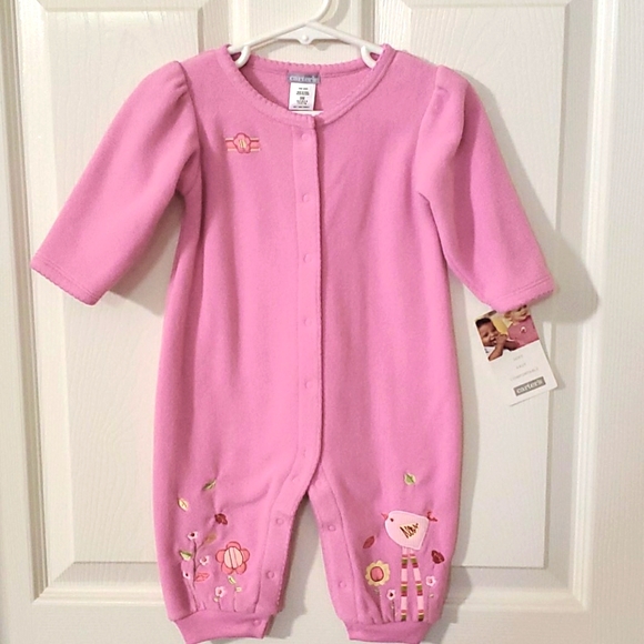 Carter's Other - NWT Carter's 9 Months Pink Fleece Snap Onesie